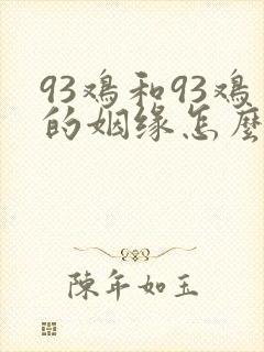 93鸡和93鸡的姻缘怎么样