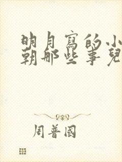 明月写的小说明朝那些事儿