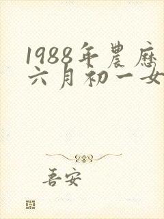 1988年农历六月初一女生命运