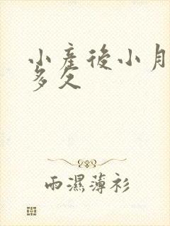 小产后小月子要多久封面