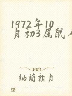 1972年10月初3属鼠人一生命运如何