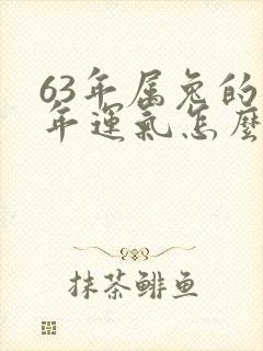 63年属兔的今年运气怎么样