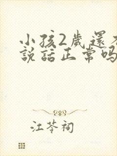 小孩2岁还不会说话正常吗封面