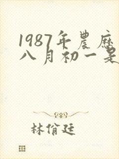 1987年农历八月初一是什么命