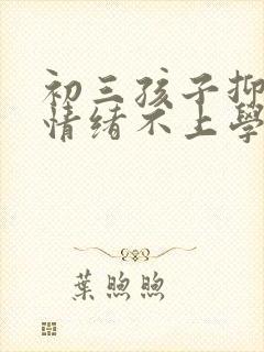 初三孩子抑郁闹情绪不上学怎么办