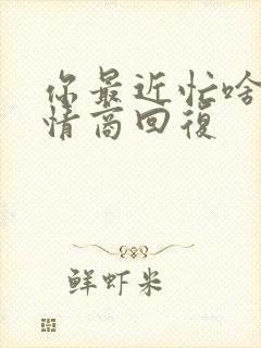 你最近忙啥呢高情商回复