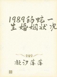 1989的蛇一生婚姻状况封面