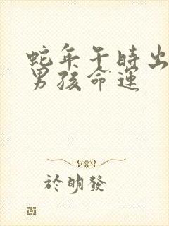 蛇年午时出生的男孩命运