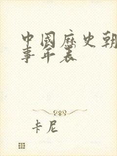 中国历史朝代大事年表