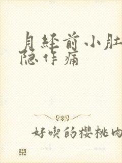 月经前小肚子隐隐作痛