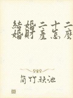 结婚二十二年离婚财产怎么分配