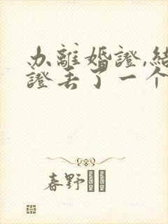 办离婚证,结婚证丢了一个,怎么办封面