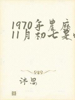 1970年农历11月初七是啥命