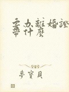 要办离婚证需要带什么