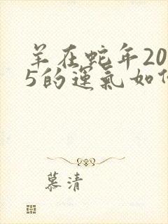 羊在蛇年2025的运气如何封面