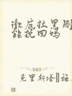 彻底拉黑删除还能挽回吗封面