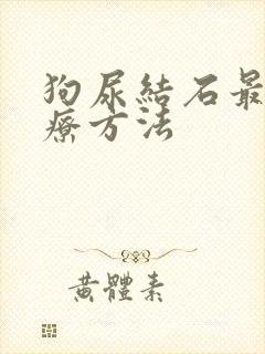 狗尿结石最佳治疗方法封面