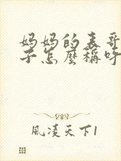 妈妈的表哥的儿子怎么称呼封面