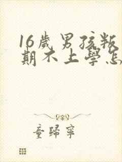 16岁男孩叛逆期不上学怎么办