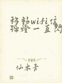 移动wifi信号灯一直闪烁,却不能上网封面