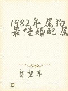 1982年属狗最佳婚配属相