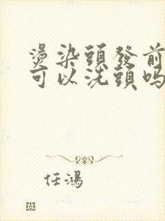 烫染头发前一天可以洗头吗