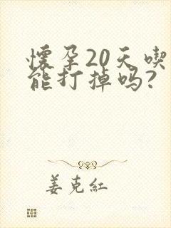 怀孕20天吃药能打掉吗?