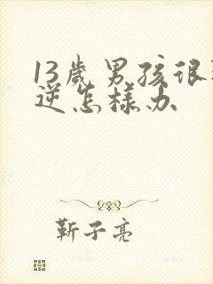 13岁男孩很叛逆怎样办