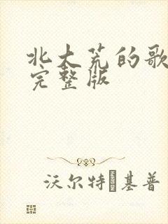 北大荒的歌原唱完整版封面