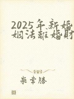2025年新婚姻法离婚财产分割方法