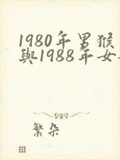 1980年男猴与1988年女龙婚配如何