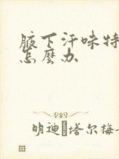 腋下汗味特别大怎么办