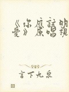 《你应该明白的爱》原唱视频