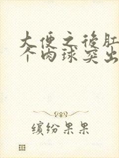 大便之后肛门有个肉球突出来封面