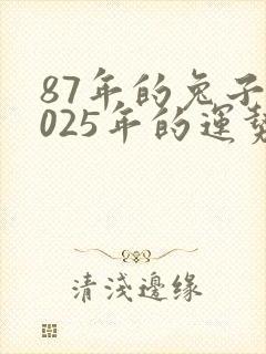 87年的兔子2025年的运势