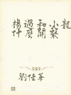 杨过和小龙女是什么关系封面