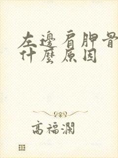 左边肩胛骨痛是什么原因封面