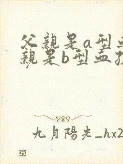 父亲是a型血母亲是b型血孩子是什么血型