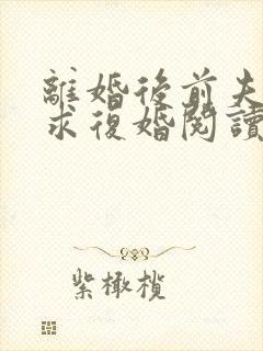 离婚后前夫哭着求复婚阅读阅读全文