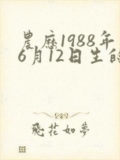 农历1988年6月12日生的人命运如何