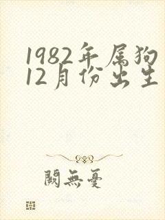 1982年属狗12月份出生命运