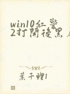 win10红警2打开后黑屏有鼠标