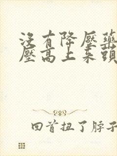 没有降压药,血压高上来头晕怎么办