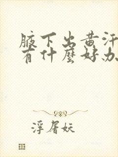 腋下出黄汗中医有什么好办法