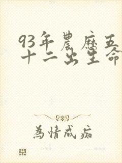 93年农历五月十二出生命运