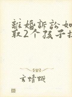 离婚诉讼如何争取2个孩子抚养权封面