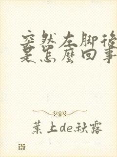 突然左脚后跟疼是怎么回事封面