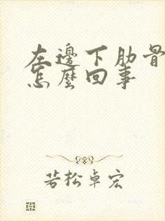 左边下肋骨疼是怎么回事