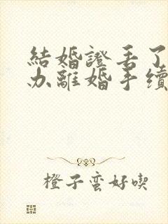 结婚证丢了怎么办离婚手续封面