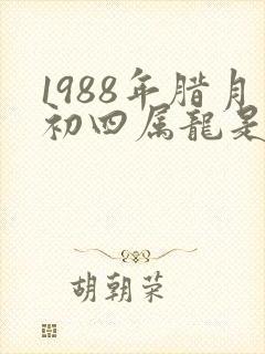 1988年腊月初四属龙是什么命